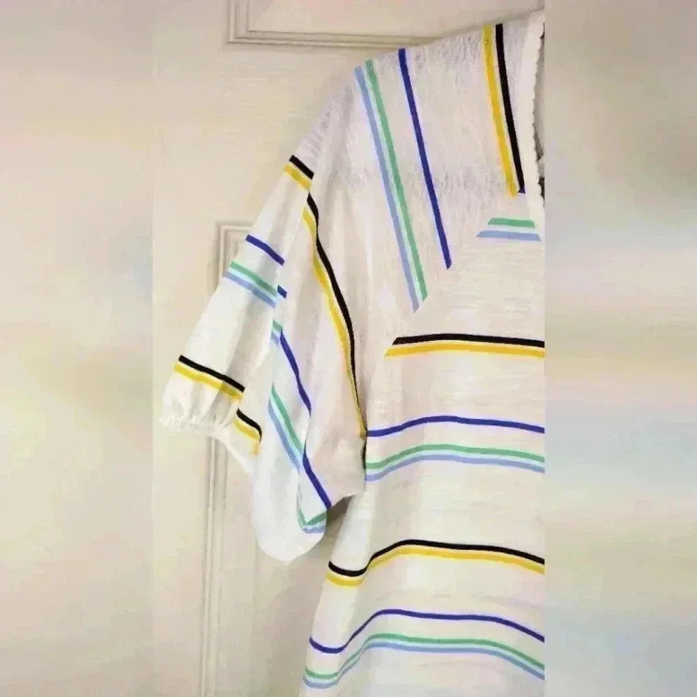 St John's Bay multi striped shirt size petite‎ - Picture 5 of 5